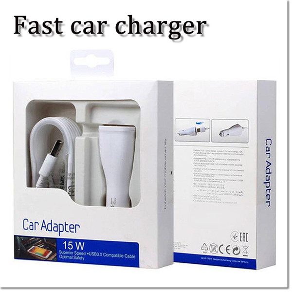 Universal Single Micro USB Car Charger fast car charger adapte plug 5V 2A with 1.5m usb sync cable for with retail box