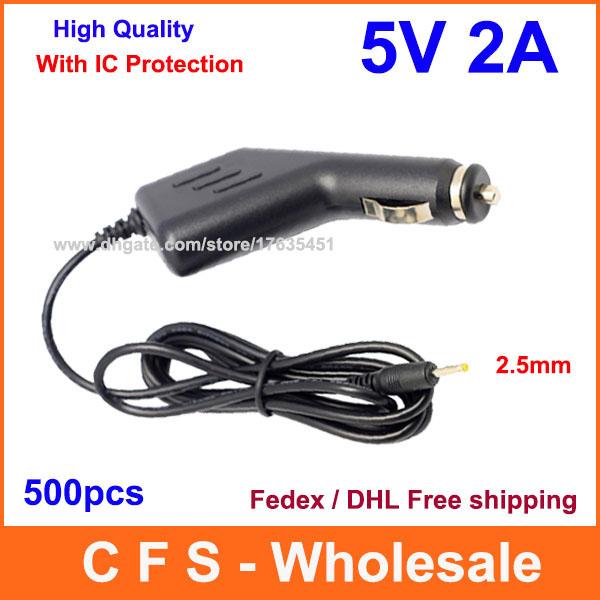 5V 2A Car Vehicle Power Charger Adapter For Android Tablet PC W/ 2.5mm Plug 500pcs Free shipping With IC Protection