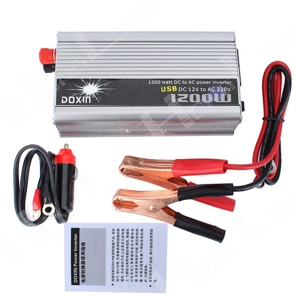 Wholesale- Free shipping!! 1200W 1200 WATT Modified Sine Wave Car Boat Convertisseur 12V DC In 220V AC Out Power Inverter