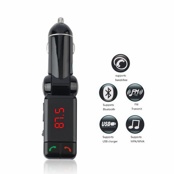 Car MP3 Audio Player Bluetooth FM Transmitter Wireless FM Modulator Car Kit HandsFree USB Charger+3.5mm Audio Cable for iiPhone