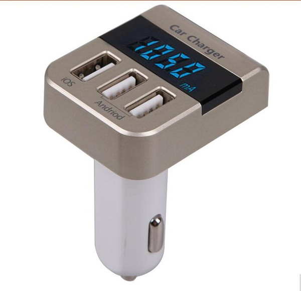 New Triple USB 3 Port Car Charger Adapter 3.1A/5V Output Smart LED Digital Display Auto Car Cigarette Lighter Charger Voltmeter