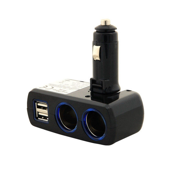 2 Socket Adapter Splitter Dual USB Port Charger DC 12V 24V Car Cigarette Lighter