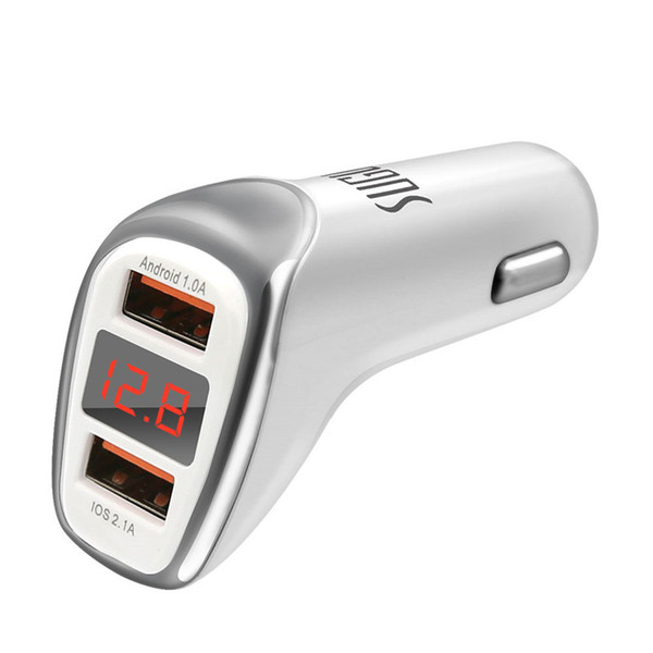 Universal 3.1 Dual USB Smart Digital LCDisplay Car Charger Intelligent Identification Chip Huawei P30 Pro Xiaomi M9 Car Adapter