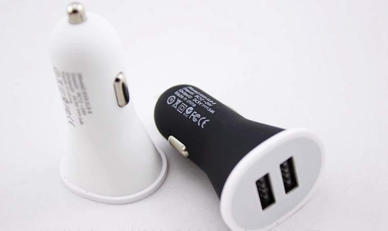 5 color Matte Skin Dual USB 2 Ports Car Charger 2.1A & 1A Auto Power Adapter for iphone 4 4gs iphone5 ipad Samsung Galaxy HTC Sony100PCS/LOT