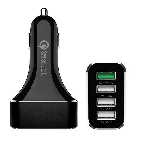 Smart Car Charger Quick USB 2.0 Supply with Extra 3 Adaptive Fast Charging Port (5V,2.4A) for iPhone, iPad Air Samsung Galaxy quick charge