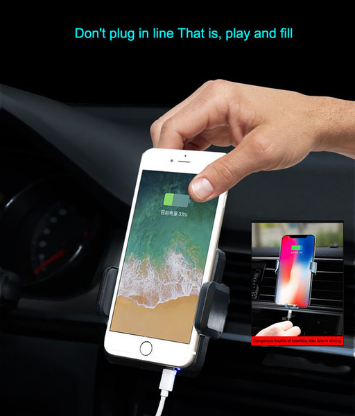 Qi Wireless Charger Fast Wireless Charging Infrared induction Air Vent Car Phone Holder Stand for iPhoneX 8 8Plus Samsung Galaxy