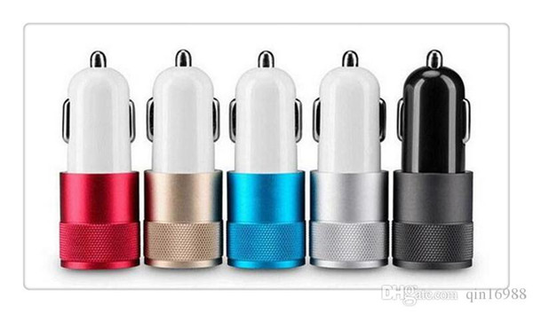 1pcs Metal Dual USB Port Car Charger Universal 12 Volt / 1 ~ 2 Amp for Apple iPhone iPad iPod / Samsung Galaxy / Motorola Droid Nokia Htc