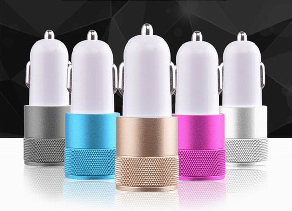 Car Charger Small Steel Gun Metal Aluminum Double USB 2.1A Tablet Phone Car Charger Charging Fast And Easy To Use Automobile Essential