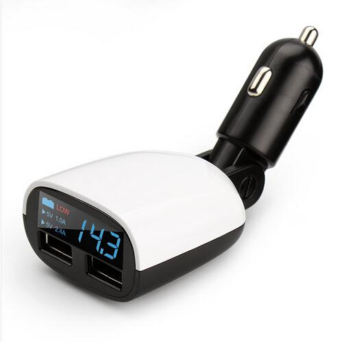 Dual usb car charger 5V 1.0A 2.4A Car usb socket Universal Automatically Change Current Car-charger