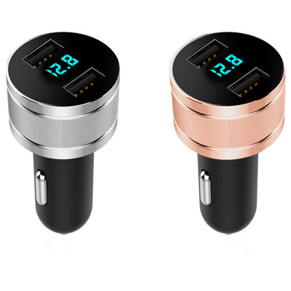 2018 New Update Universal Car Charger 2 USB Ports Digital Display Shine Intelligent Car Mobile Phone Fast Charger Luminescence Display Volta