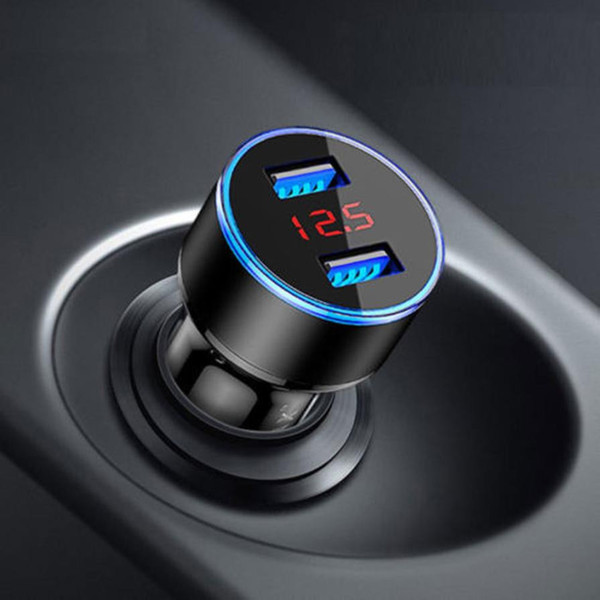 3.1A Dual USB Car Charger 2 Port LCD Display 12-24V Cigarette Socket Lighter Fast Car Charger Power Adapter Car Styling