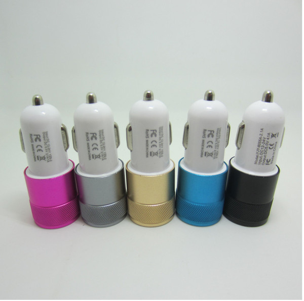 Cannon metal dual USB car charger Aluminum Alloy car charger 2.1A/1A dual U car charger