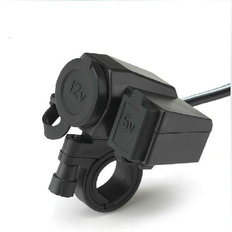 Motorcycle Accessories DC 12V Cigarette Lighter Power Adapter with DC 5V 2.1A Dual USB Output Charging FOR CAR