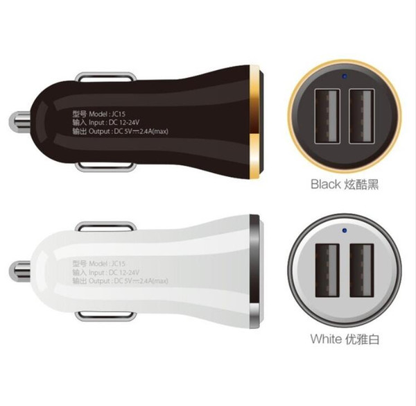 2 USB Output Car Charger 2.4A max(Real) Fast Charge For Iphone 6s 6 plus SE for Samsung S6 S5 S4 mobile phones tablets HOT