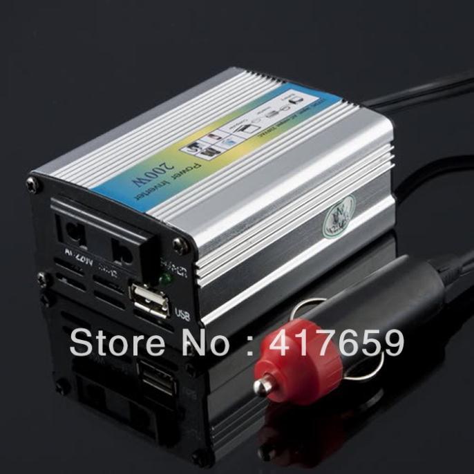 2pcs 12V DC to AC 220V Car Auto Power Inverter Converter Adapter Adaptor 200W USB Wholesale