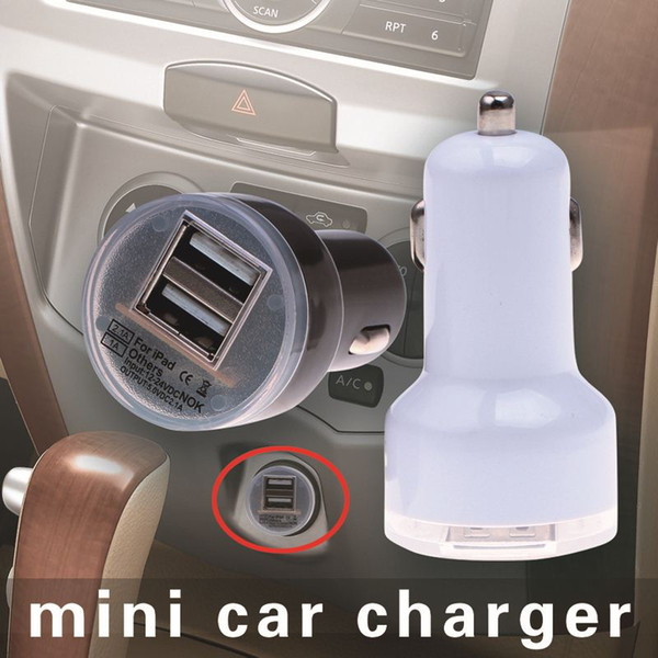 Universal Micro Auto Dual USB Car Charger For iPhone iPad 2.1A Mini Car Charger Adapter cargador coche carregador de celular