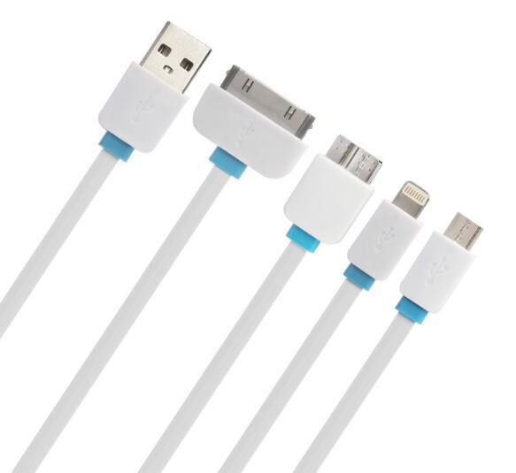 Micro USB Cable,Fast Charging Mobile Phone USB Charger Cable 4 Ports Data Sync Cable for Samsung iPone Android