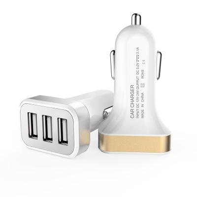 Three USB Interface car Chargers White