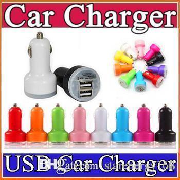 200X For Iphone 6 7 Plus Mini Car Charger Colorful 2 Ports Nipple Car Adapter Cigarette Plug Auto Power Adapter Opp Package M-SC