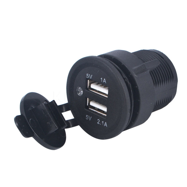 Wholesale-Newest Motorcycle Dual USB Car Power Charger Adapter Mobile Charger for Truck Cross Bike Scooters Cars Boat Motorcycle hot sale