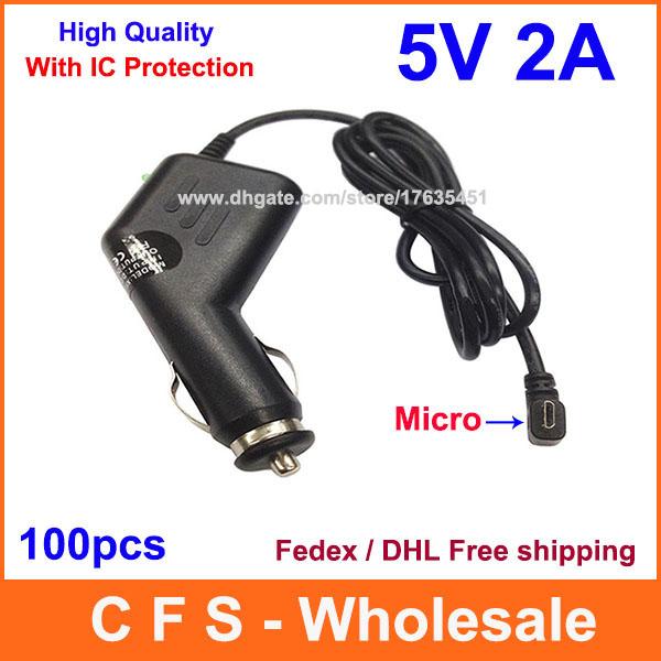 100pcs 5V 2A Auto Car Vehicle Charger Micro USB Cable 5V 1.5A for Raspberry Pi Kindle High Quality Free shipping