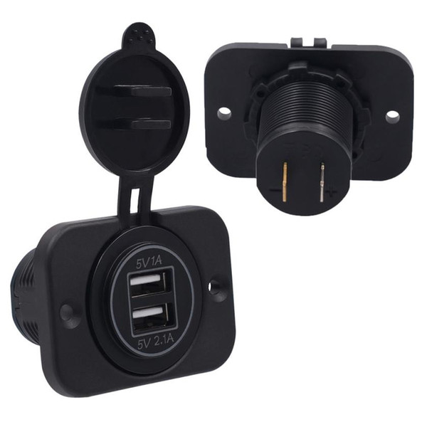 5V 3.1A Dual USB Charger Socket Adapter Power Outlet for 12V 24V Motorcycle Car Fe20