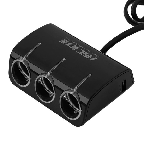 120W Car 2 USB Charger Cigarette Lighter Power Supply Adapter YC-401A New - Black