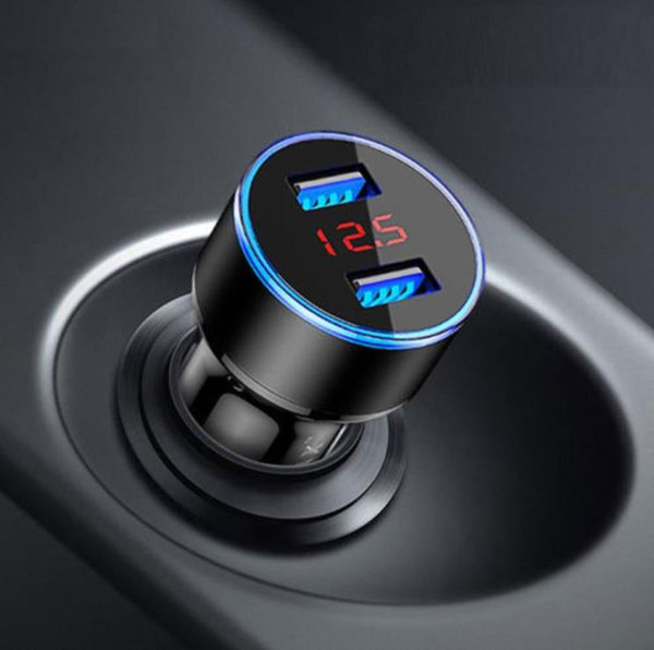 3.1A Dual USB Car Charger 2 Port LCD Display 12-24V Cigarette Socket Lighter Fast Car Charger Power Adapter Car Styling