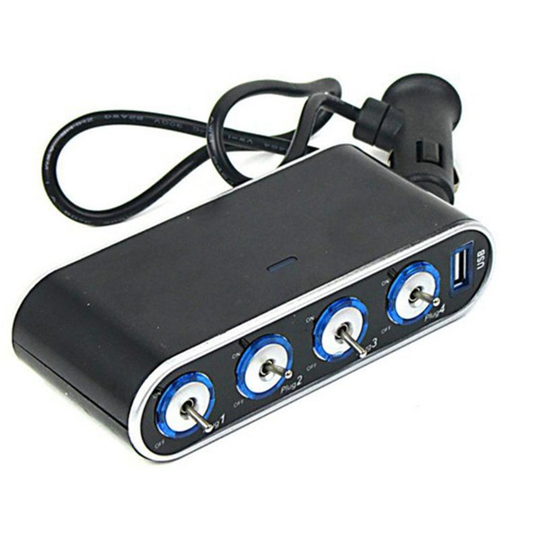 Car Accessories Splitter ABS 4 Port In 1 Unit 12V 24N For Phone Replacement Portable USB Multi Socket Cigarette Lighter