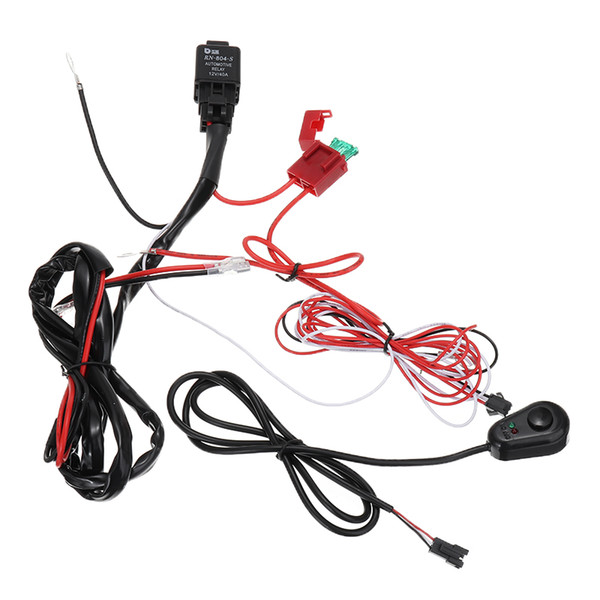 1set 40A 12V 200W Car LED Light Bar Wire Wiring Harness Switch Relay Kit for Connect 2 LED Work Driving Light Bar 4WD