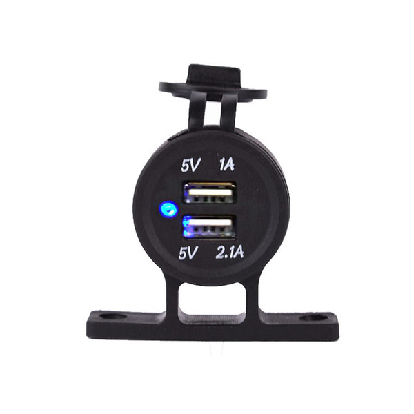 CAR Dual USB Sockets Adapter Charger with Bracket Used to Car Truck Motorcycle Boat for ATV for Samsung