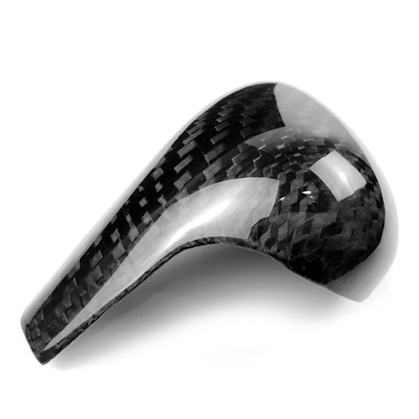 Car Shape Automatic Shift Knob Head Carbon Fiber Cover Sticker Carbon Fiber Automatic Gear Cover 09-12