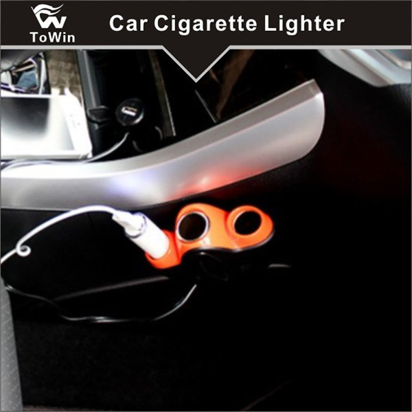 Multifunctional Car Cigarette Lighter Interface Three Cigarette Lighter Adapter and one USB Car Quick Charger applicable to Phone Tablet