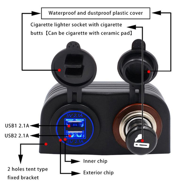 CS-489I1 Car Motorcycle Power Port USB Adapter 12V/24V Cigarette Lighter Car accessories