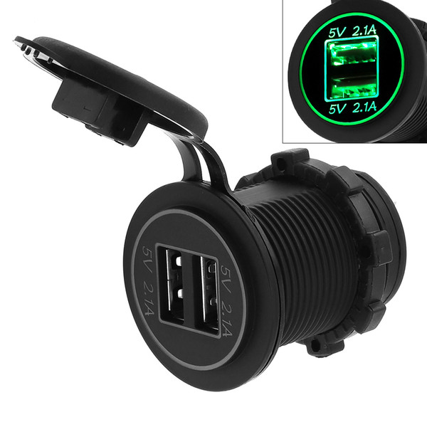 5V 4.2A Waterproof Double Aperture USB Vehicle Charger Adapter Applicable for Auto / Motorbike / Boat CEC_62P