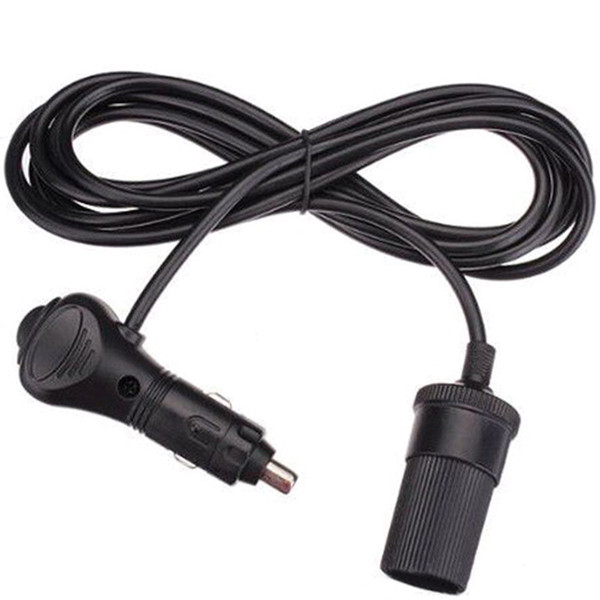 12V Wire Socket Car Cigarette Lighter Accessory Lead Black Plug Connector Adapter Extension Cable