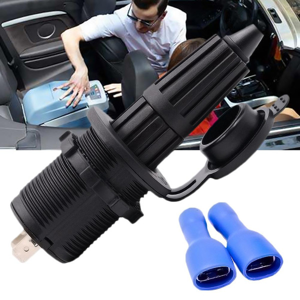 12V-24V Car Refrigerator Special Boat Socket Cigarette Plug Lighter High Temperature Resistant For ATVs RVs SUV