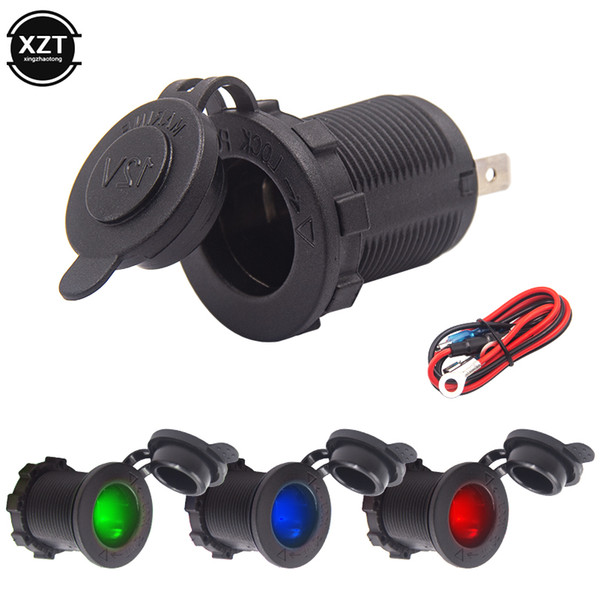 Black Color 12V 120W Motorcycle Car Boat Tractor Accessory Waterproof Cigarette Lighter Power Socket Plug Outlet Car-styling