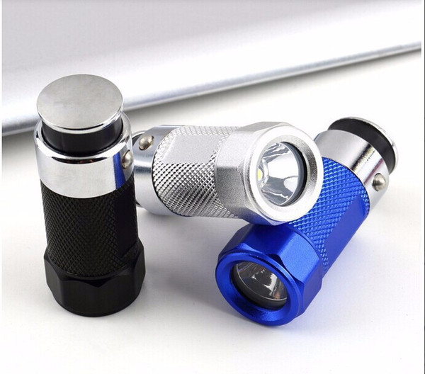 High Power Mini Flash Lights Car Cigarette Lighter Stainless LED Rechargable battery Flashlight Torch car lighter esqueiro Light Emmergency