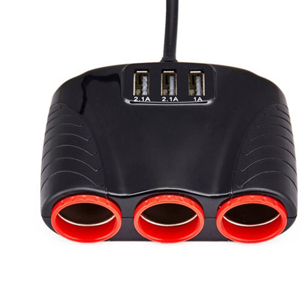 12V/24V 3 Way Auto Sockets Car Cigarette Lighter Adapter Lighter Splitter 5V 3.1A Output Power 3 USB