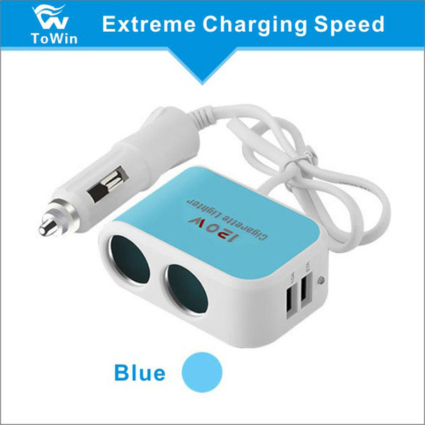 Multi-function Car Cigarette Lighter Splitter Charger Dual USB Intelligent Car Charger Adapter 2 Socket Suitable for Various Cars