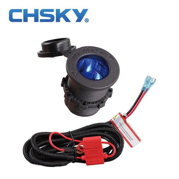 CHSKY With Blue LED 12v Car Cigarette Lighter Socket With High Quality Wiring Harness Heat Resistance Plastic Car Accessory