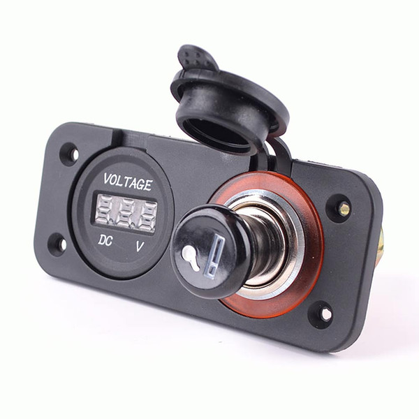 CAR Guaranteed 100% Car Motorcycle Voltmeter Socket car motor bike Cigarette Lighter Plug Socket Free Shipping