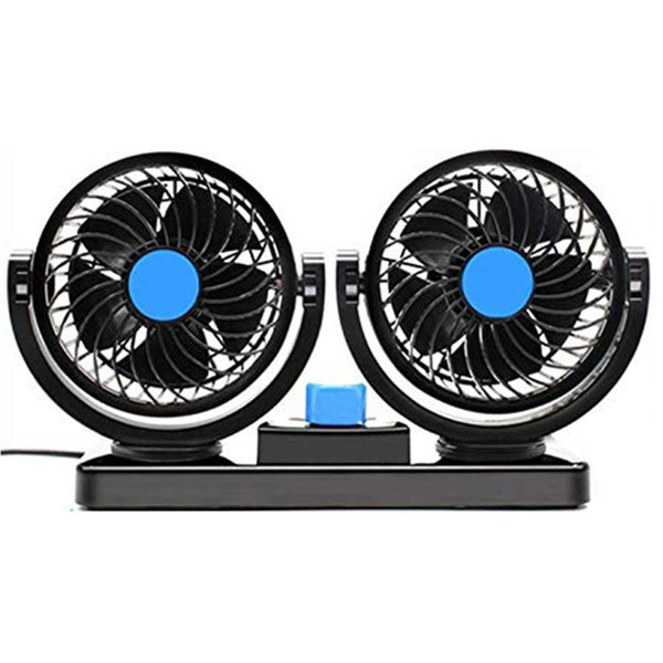 USB Dual Head Car Cooling Oscillating Back Seat Ventilation Air Fan Truck Air Fan Adjustable Cooler Cooling