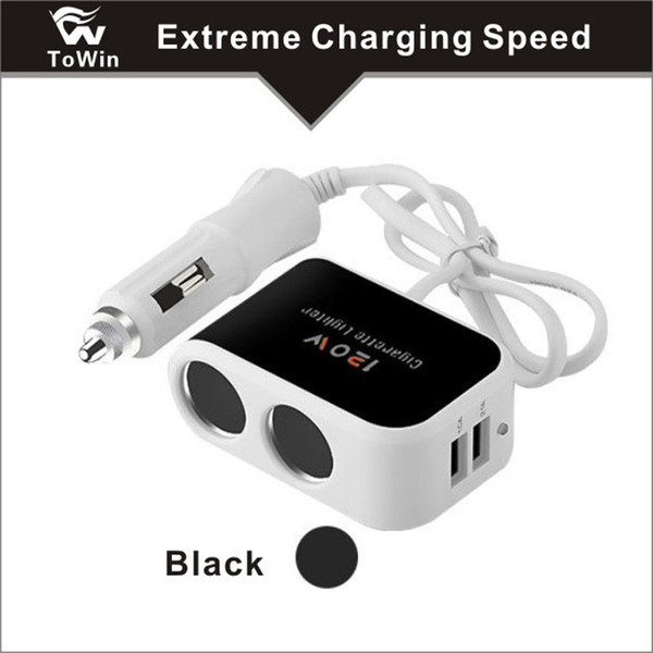 Universal Dual USB Charger Socket Power Outlet Quick Charge Suitable for most of cars intelligent car Cigarette lighter Adapter