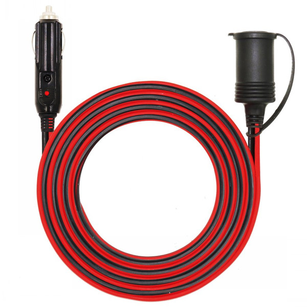 MOTOPOWER MP68998A 12FT Heavy Duty 12V 24V Cigarette Lighter Plug Extension Cable with socket and dust cap Fused