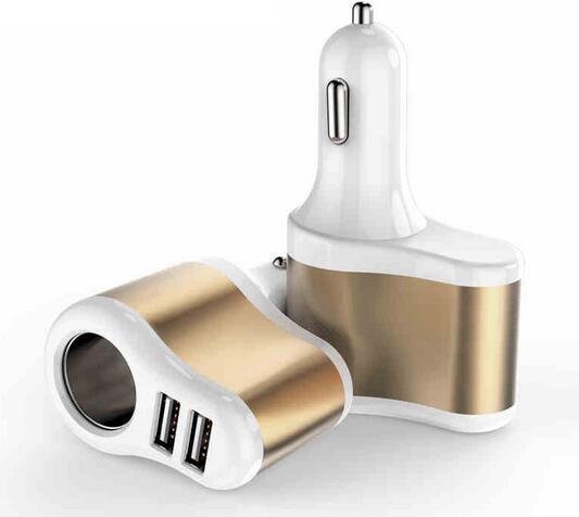 New Arrive 2 Colors 12V 1A 2.1A Universal 2 Ports Dual USB One Way Car Cigarette Lighter Power Socket Charger Adapter