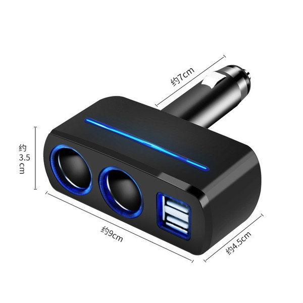 Dual Cigarette Lighter Sockets Adapter Quick Car Charger 80W 3.1A 2 USB Interface For iPhone 6 7 plus Smart Phones DVR GPS