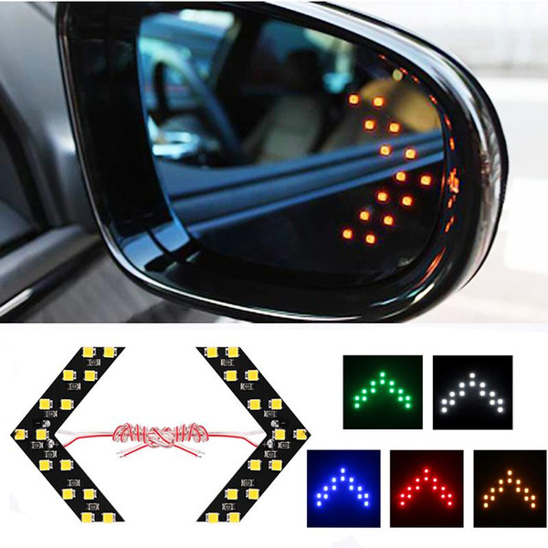 2Pcs Hiding Style LED Arrow Turn Signal Light 5Colors Car LED Side Mirror LED Guide Light Turn Signal Arrows Light