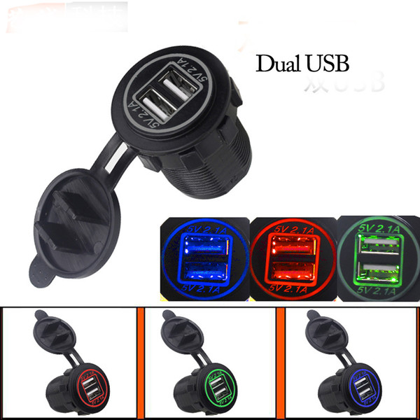 12V/24V Dual USB Port Car Cigarette Lighter Socket Plug LED Voltmeter newarrival